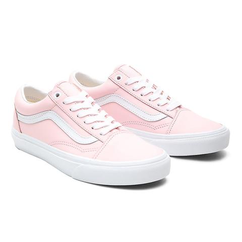 Vans Leather Old Skool Shoes ((leather) Blushing Bride/true White) Women Pink