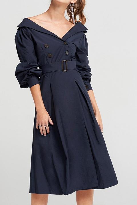 Isabella Trench Balloon Sleeve Dress