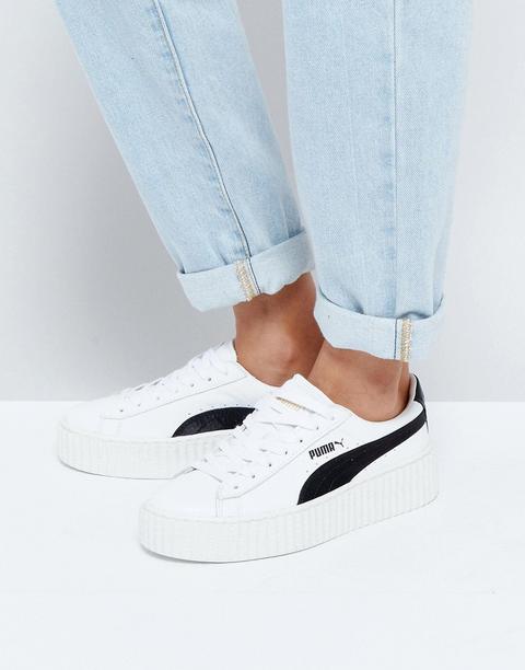 Puma X Fenty - Creeper In Pelle Effetto Screpolato - Bianco