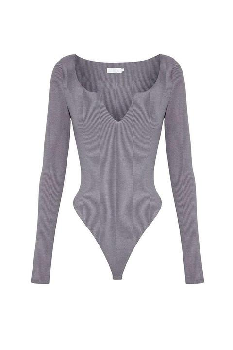 grey long sleeve bodysuit