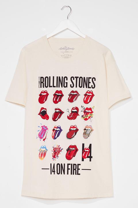 Dressing Gown T-shirt À Impressions Rolling Stones - Beige - L, Beige