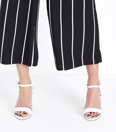 White Twist Strap Heeled Sandals New Look