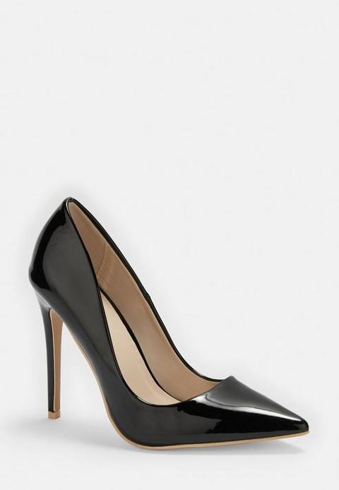 Black Patent Court Shoes, Black