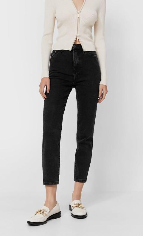 Stradivarius Jeans Mom Slim Délavé 36