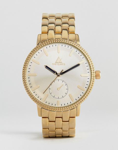 Reloj Chapado En Oro Con Subesfera Y Bisel En Relieve De Asos