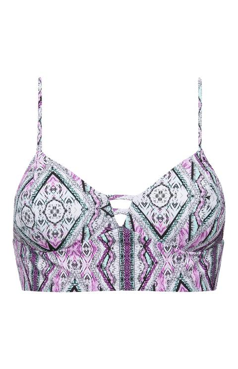 Bustier De Bikini Geométrico Morado