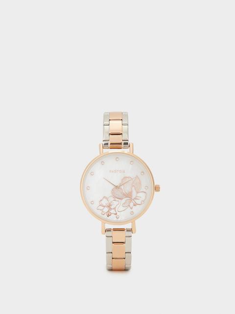 Reloj De Pulsera Esfera Flores