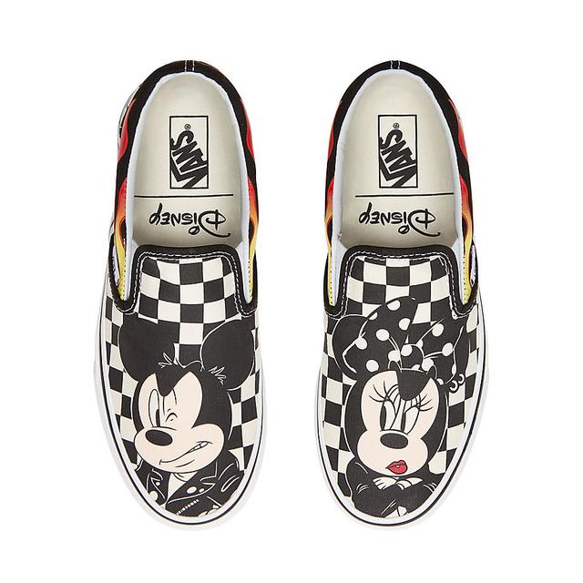 Vans Zapatillas Classic Slip-on De Disney X Vans ((disney) Mickey \u0026  Minnie/checker Flame) Mujer Negro from Vans on 21 Buttons