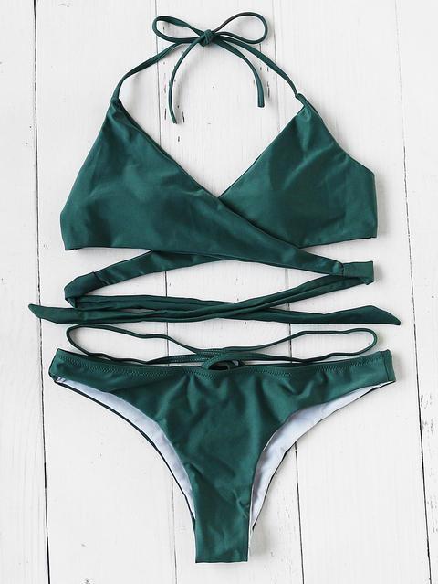 Halter Wrap Bikini Set