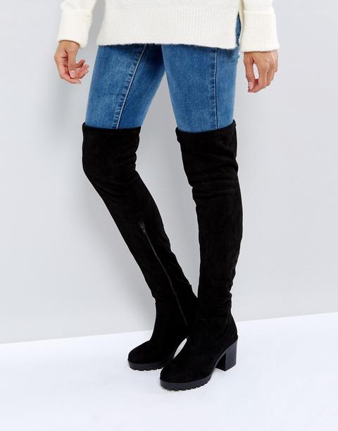 Botas Por Encima De La Rodilla Con Suela Gruesa De New Look