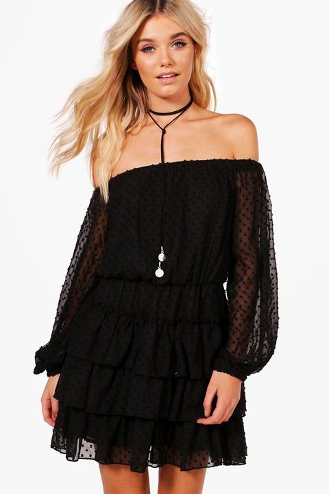 Chrissy Dobby Chiffon Skater Dress