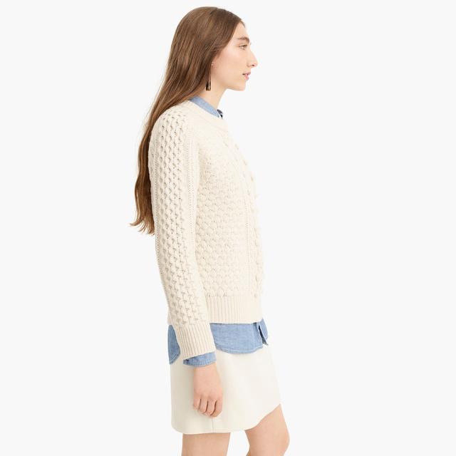 j crew popcorn cable knit sweater