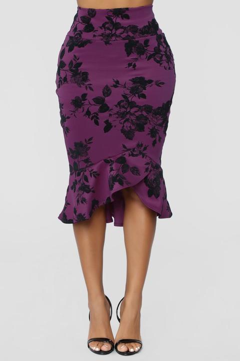 Floral Mystery Skirt - Plum