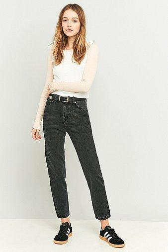 Bdg Black Worn Mom Jeans - Womens 26w 30l