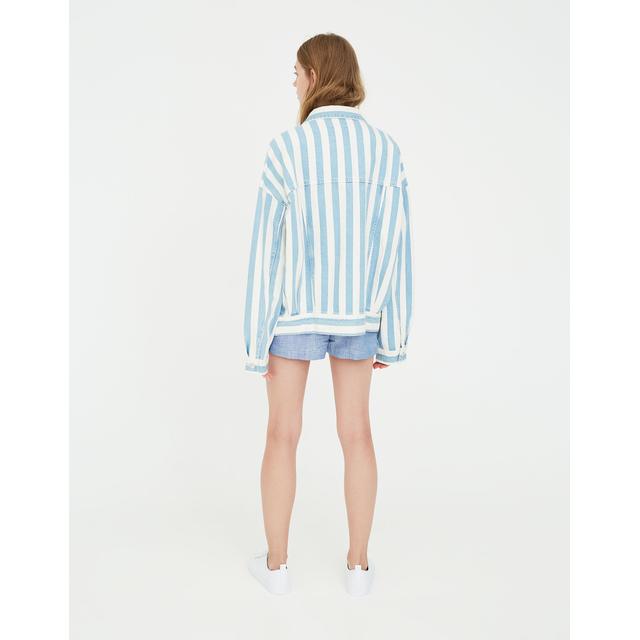 Pull and bear 2025 striped denim jacket