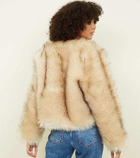 new look faux fur cropped jacket