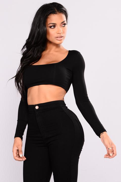 Anything But Square Crop Top - Black