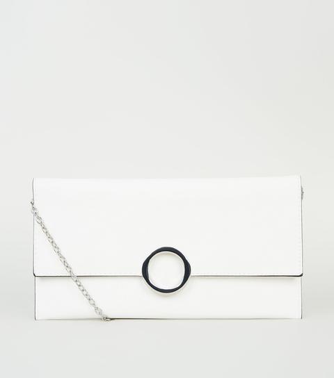 White Leather-look Ring Front Clutch New Look Vegan