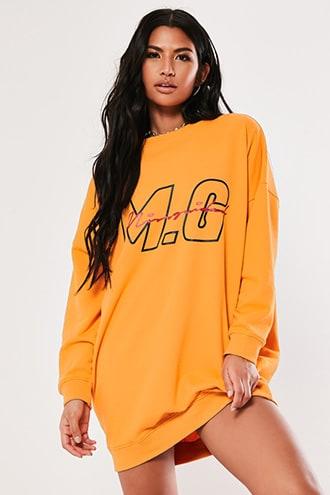 Missguided Mg Signature Sweater Dress At Forever 21 , Orange