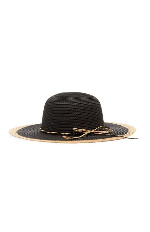 black wicker hat