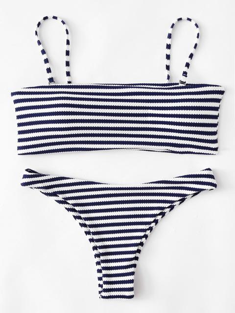 Set De Bikini De Rayas