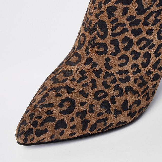 Brown Wide Fit Leopard Print Ankle 