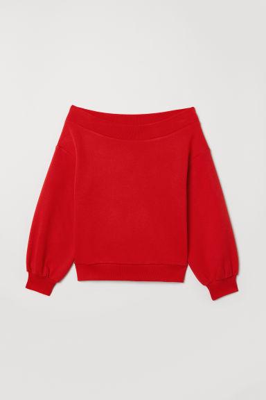 H & M - Felpa A Spalle Scoperte - Rosso