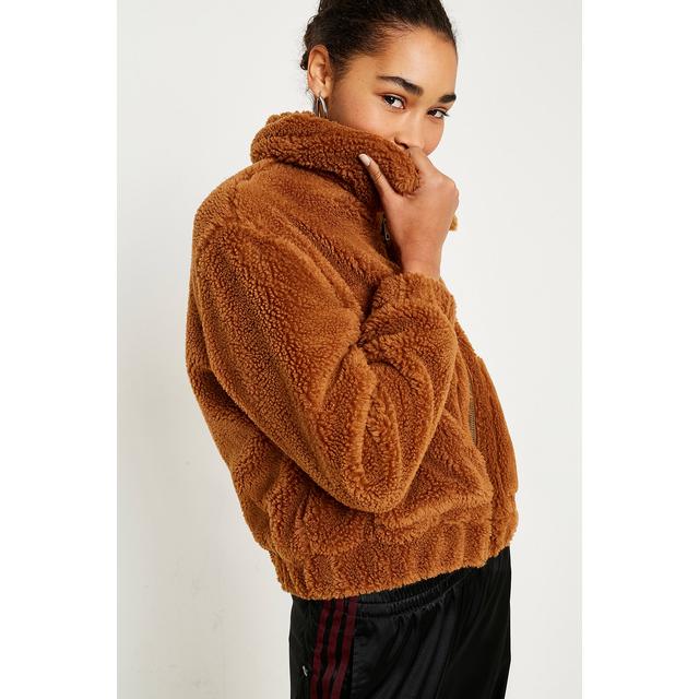 uo cropped teddy jacket