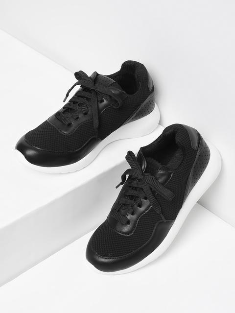 Lace Up Net Surface Sneakers