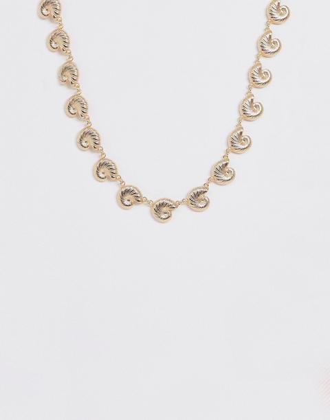 Asos Design - Collana Color Oro Con Pendenti A Conchiglia In Metallo - Oro