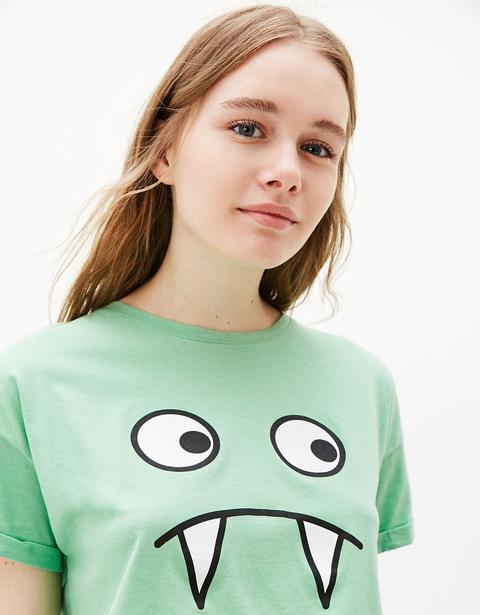 Camiseta Estampada 'monster/pig Face'